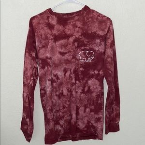 red tie-dye ivory ella long sleeve t shirt